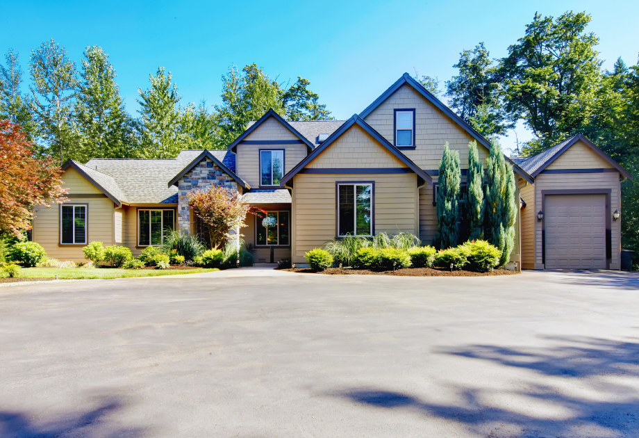 Asphalt driveway with curb appeal